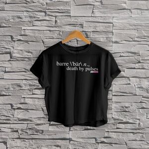 Custom black graphic crop tee
